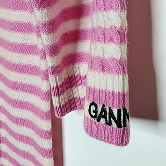 GANNI Pink & White Striped Sweater - Picture 7 of 11